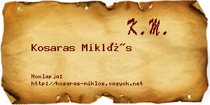 Kosaras Miklós névjegykártya