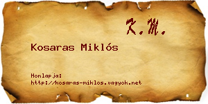 Kosaras Miklós névjegykártya