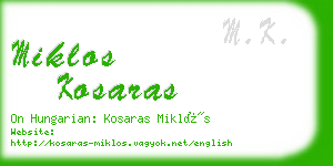 miklos kosaras business card